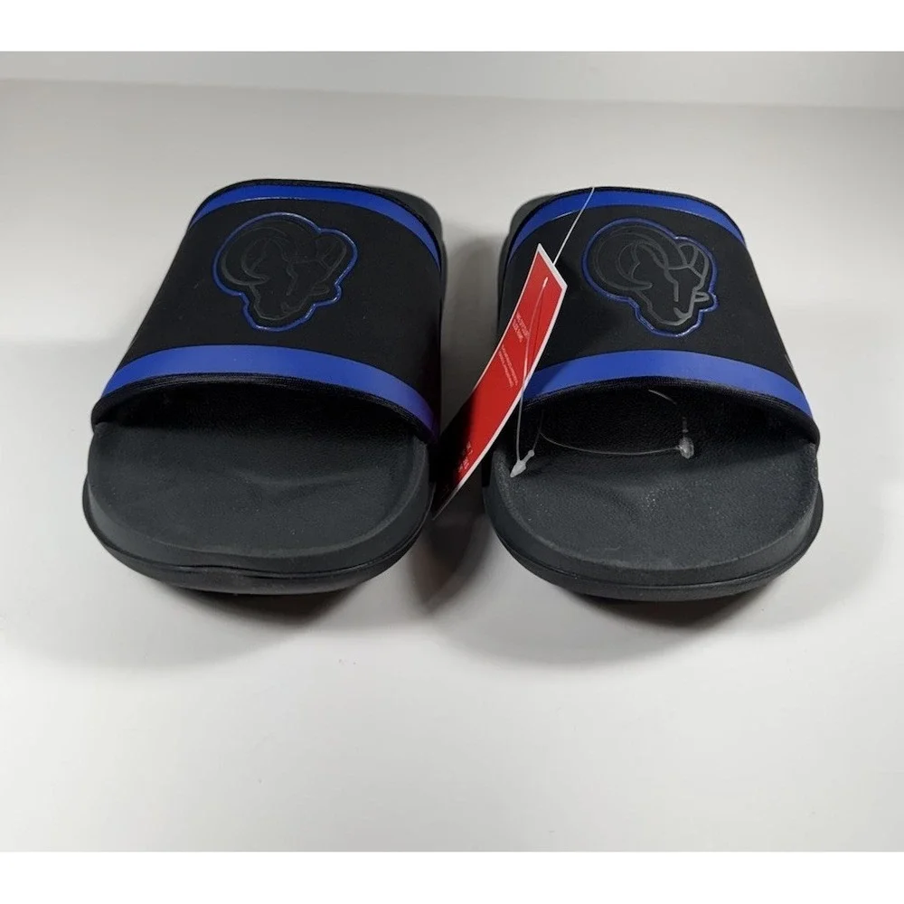 NIKE Offcourt LA Rams NFL‎ Slides Sandals Blue Black Men's Sz 8 *NEW* DD0556-001